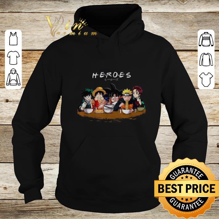 Heroes Izuku Midoriya Luffy Songoku Naruto Tanjiro Friends shirt 6 Heroes Izuku Midoriya Luffy Songoku Naruto Tanjiro Friends shirt