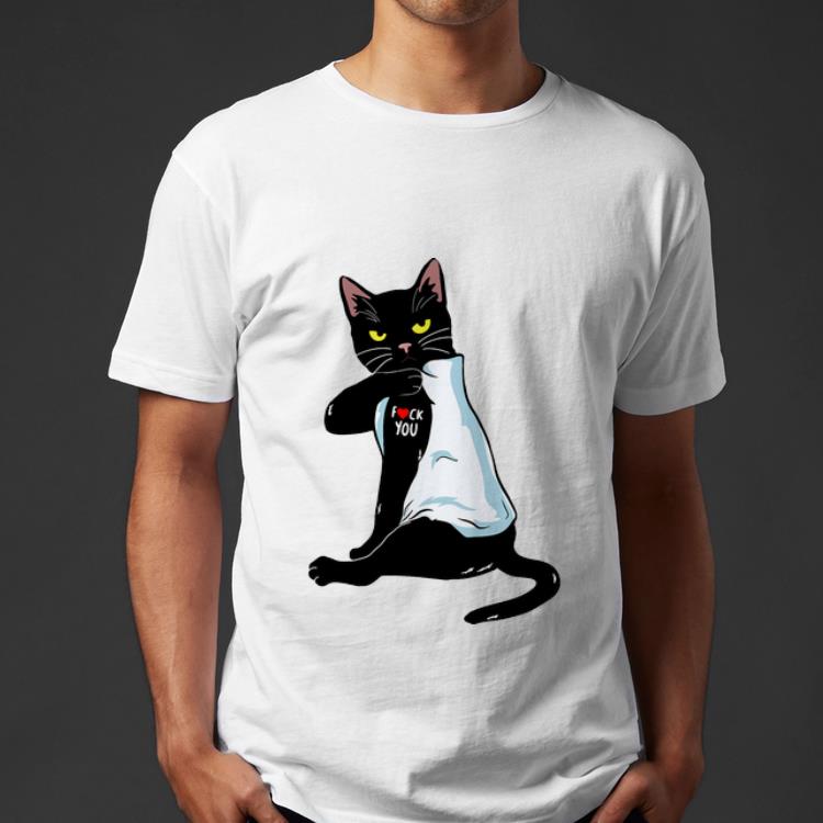 Hot Black Cat Tattoos Fuck You Cat Lovers shirt