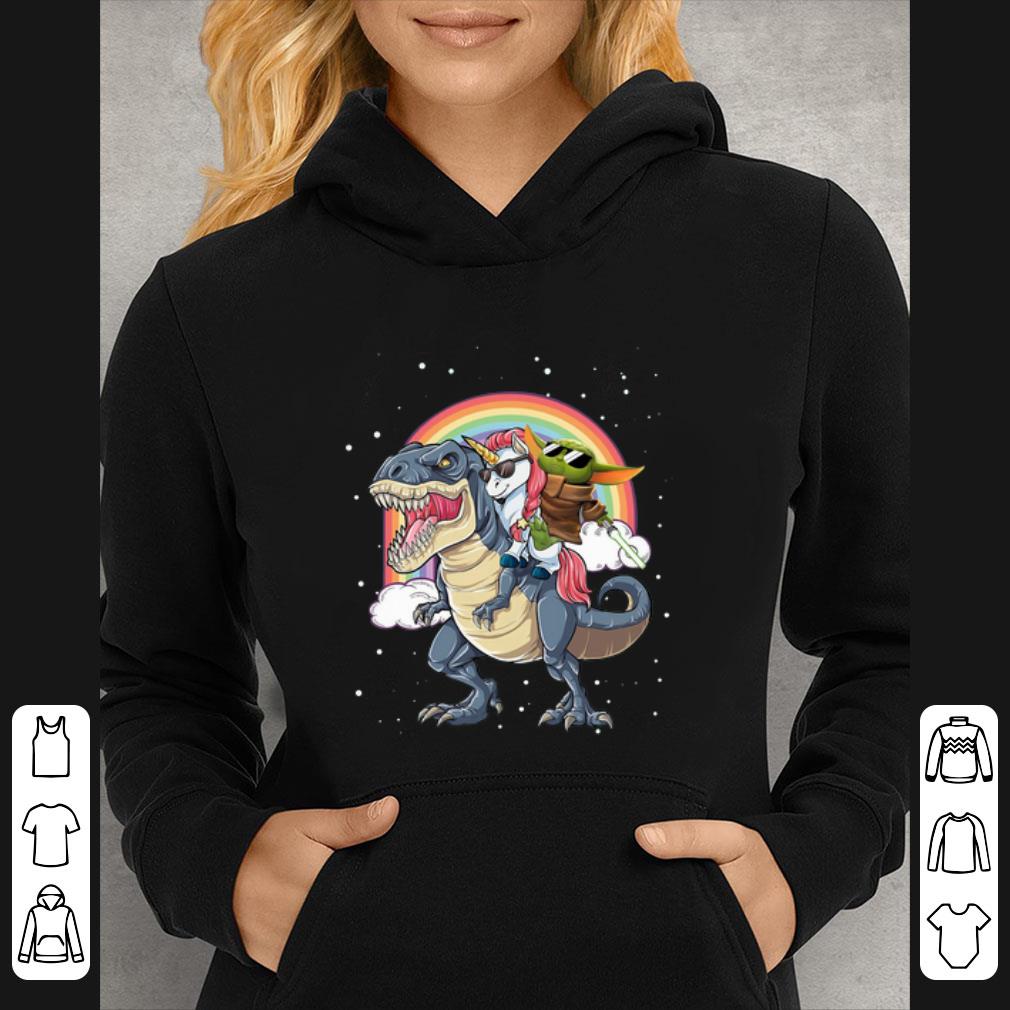 Nice Baby Yoda and Unicorn riding Dinosaur T-Rex shirt