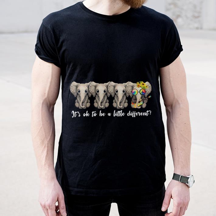 Nice Hippie peace sign Elephants It's ok to be a little different shirt