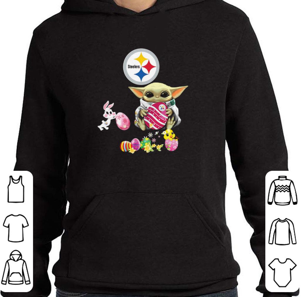 Official Baby Yoda Hug Pittsburgh Steelers eggs Fertility at Easter shirt