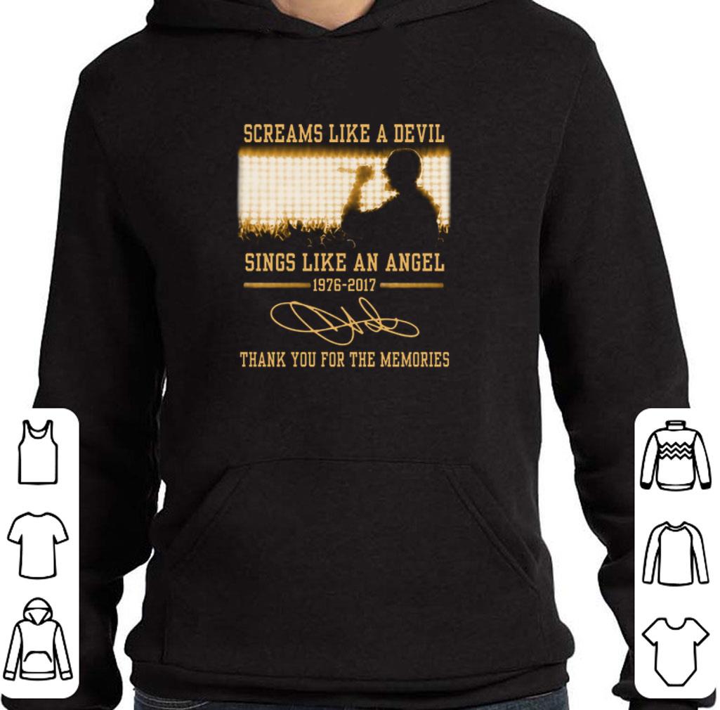 Official Chester Bennington Screams like a devil sings like an angel 1976-2017 signature shirt