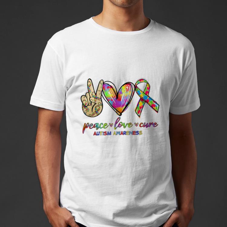 Official Peace Love Cure Autism Awareness shirt