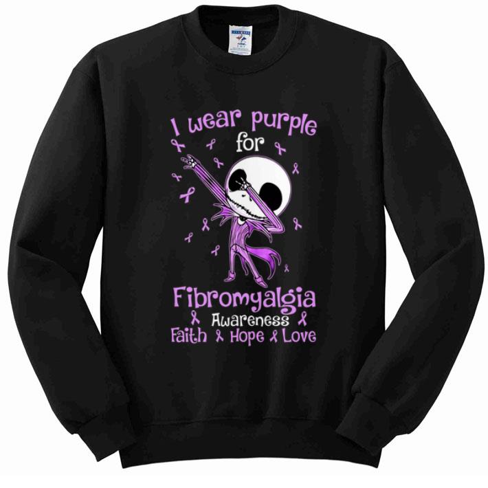 Official Skull Dabbing I Wear Purple For Fibromyalgia Awareness Faith Hope Love shirt