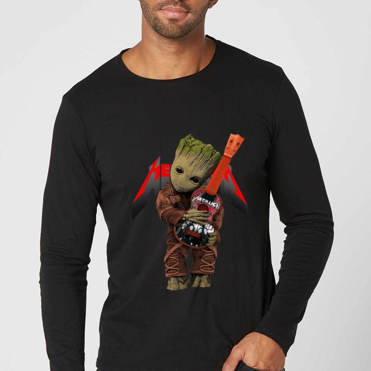 Premium Baby Groot Hug Guitar Metallica shirt