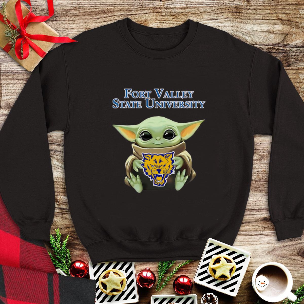Premium Baby Yoda Hug Fort Valley State University shirt