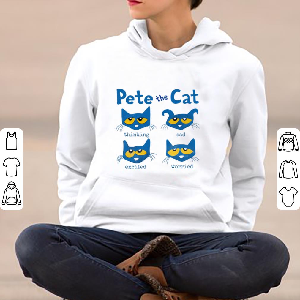 Premium Pete The Cat Thinking Sad Excited Worried shirt