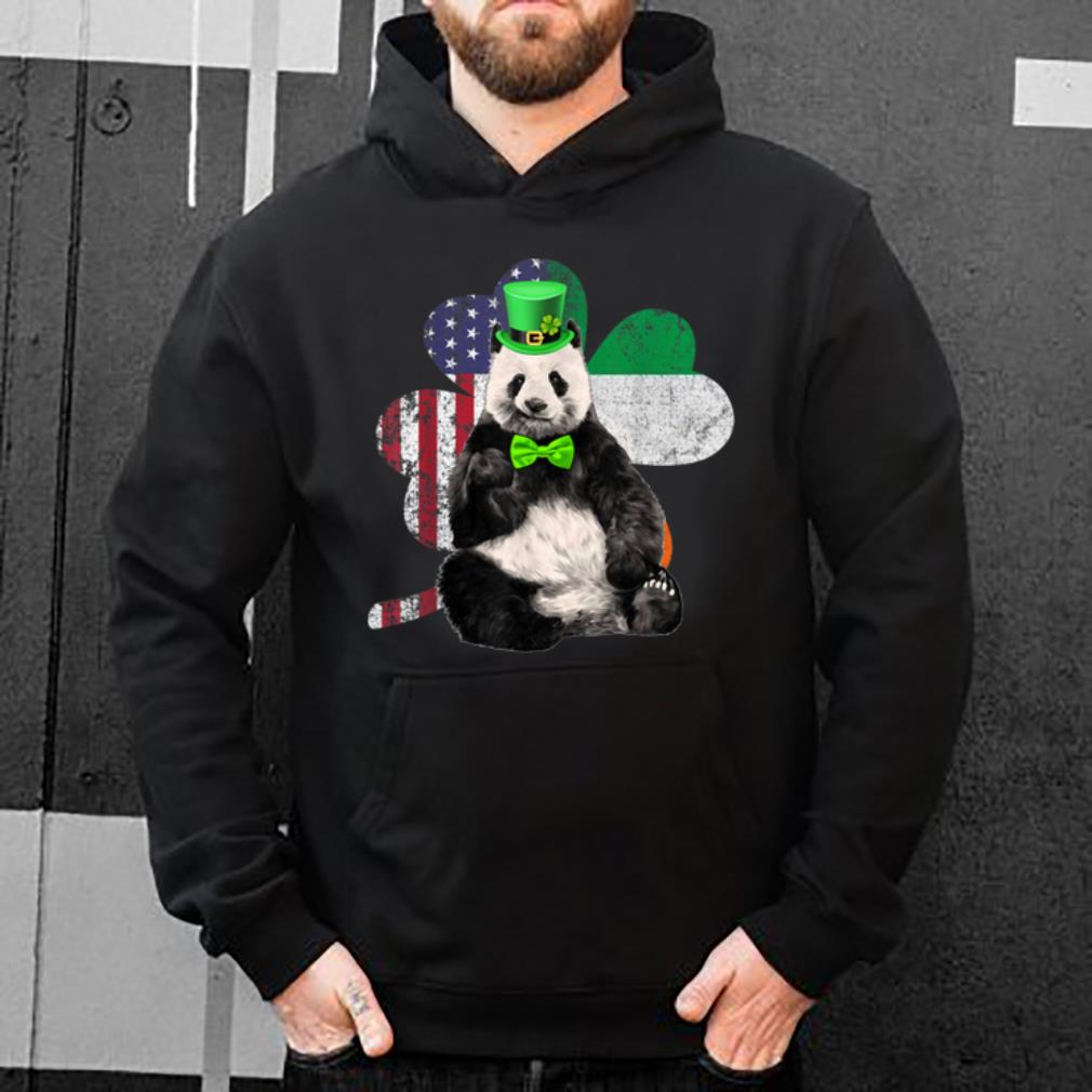 Pretty Irish American Flag Shamrock Panda St Patricks Day shirt