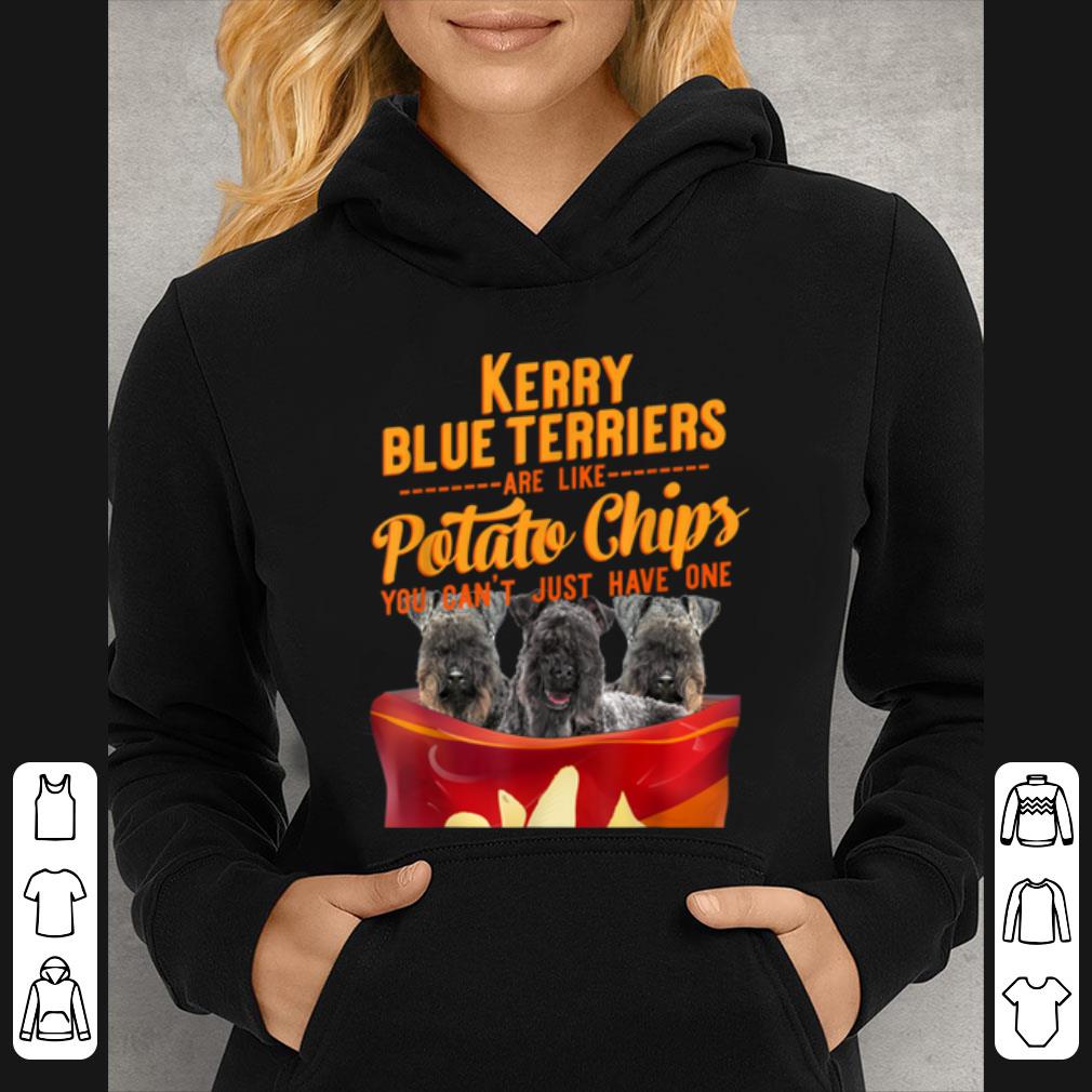 Pretty Kerry Blue Terrier And Potatoes Chips Funny Dog Mama Papa shirt