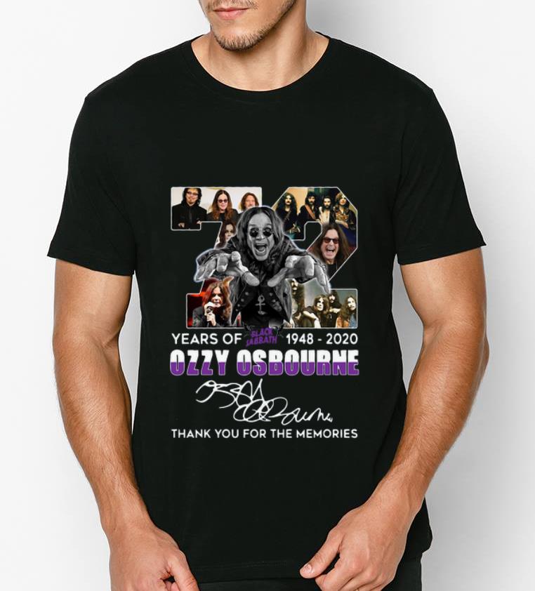 Top 72 Years Of Black Sabbath 1948 2020 Ozzy Osbourne Thank You For The Memories Signature shirt