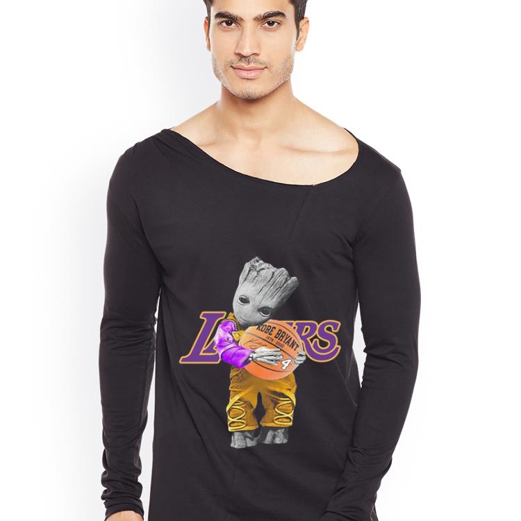 Top Baby Groot Hug Basketball Lakers Kobe Bryant Signature shirt