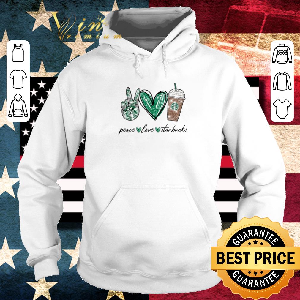 Top Glitter Peace Love Starbucks coffee shirt