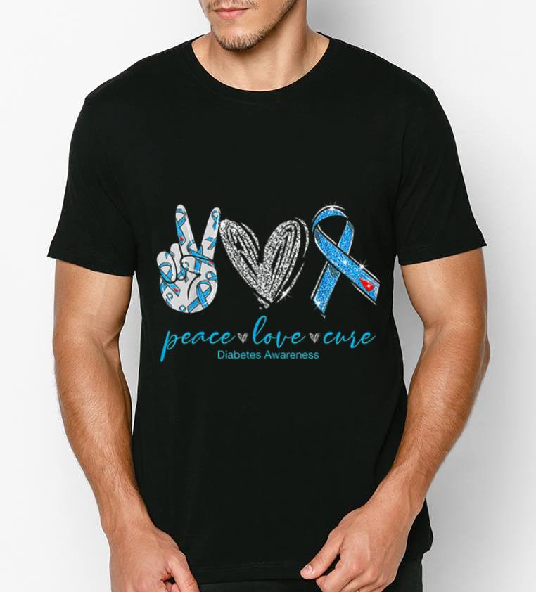 Top Peace Love Cure Diabetes Awareness shirt