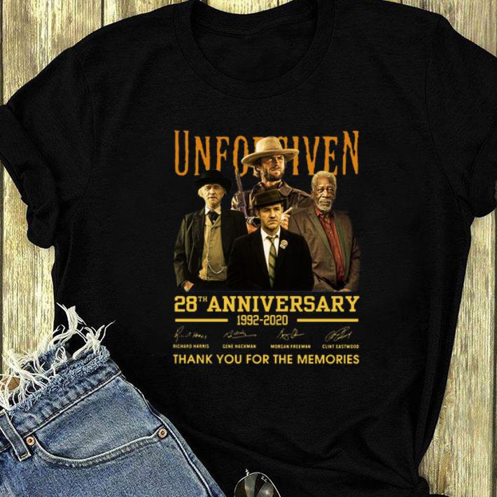 Top Unforgiven 28th anniversary 1992 2020 thank you for the memories signatures shirt