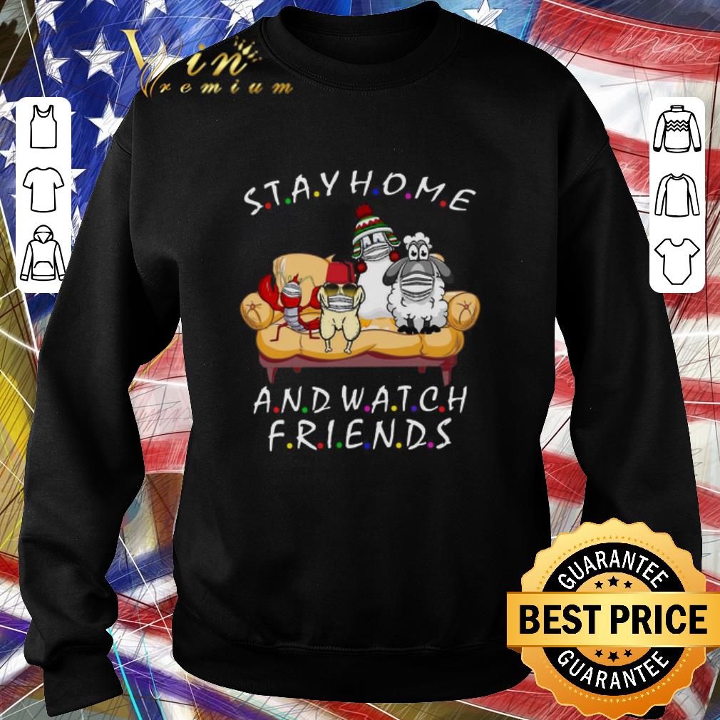 Awesome Pets stay home and watch Friends Cartoon Covid-19 shirt 6 Awesome Pets stay home and watch Friends Cartoon Covid-19 shirt