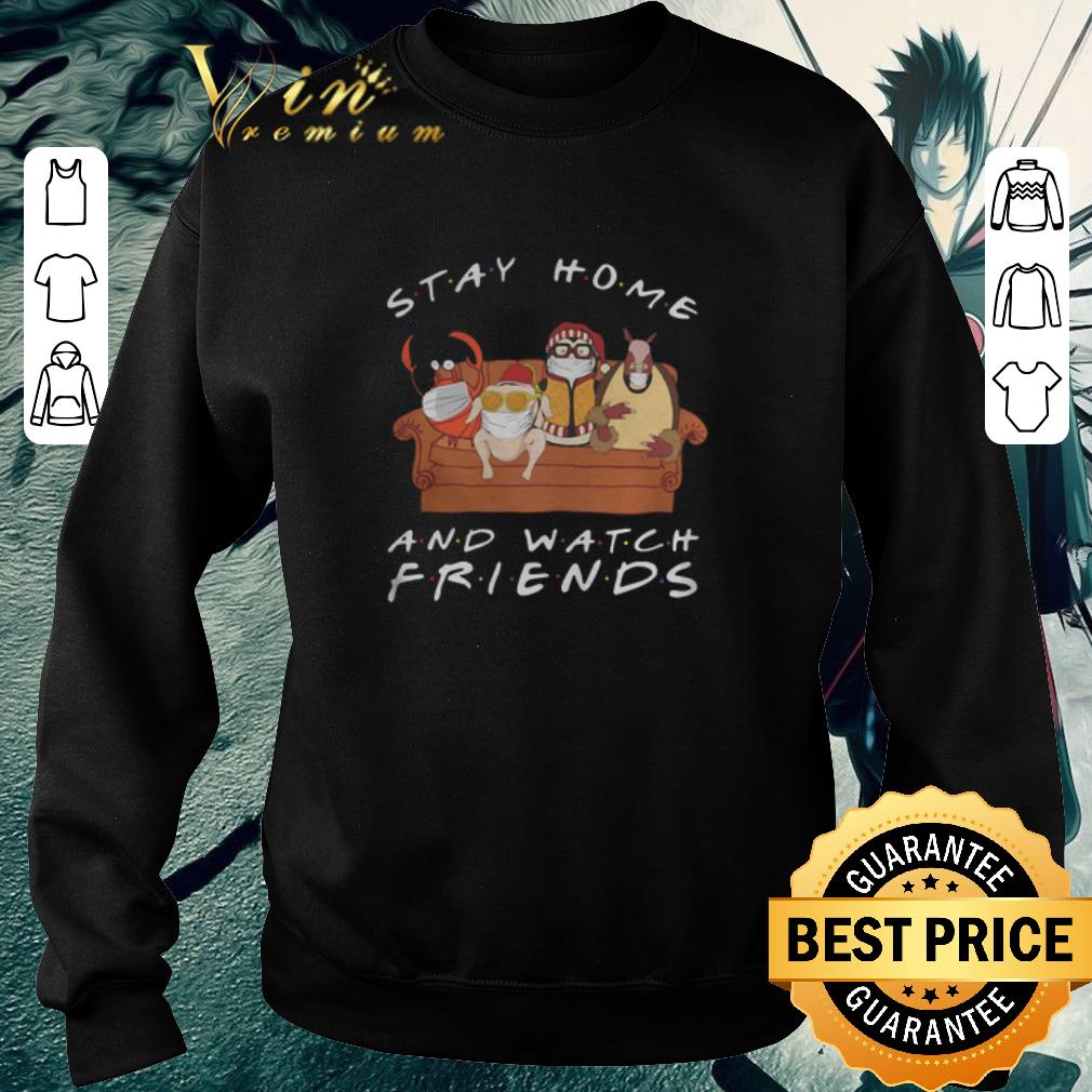 Nice Hugsy Penguin Stay Home And Watch Friends shirt
