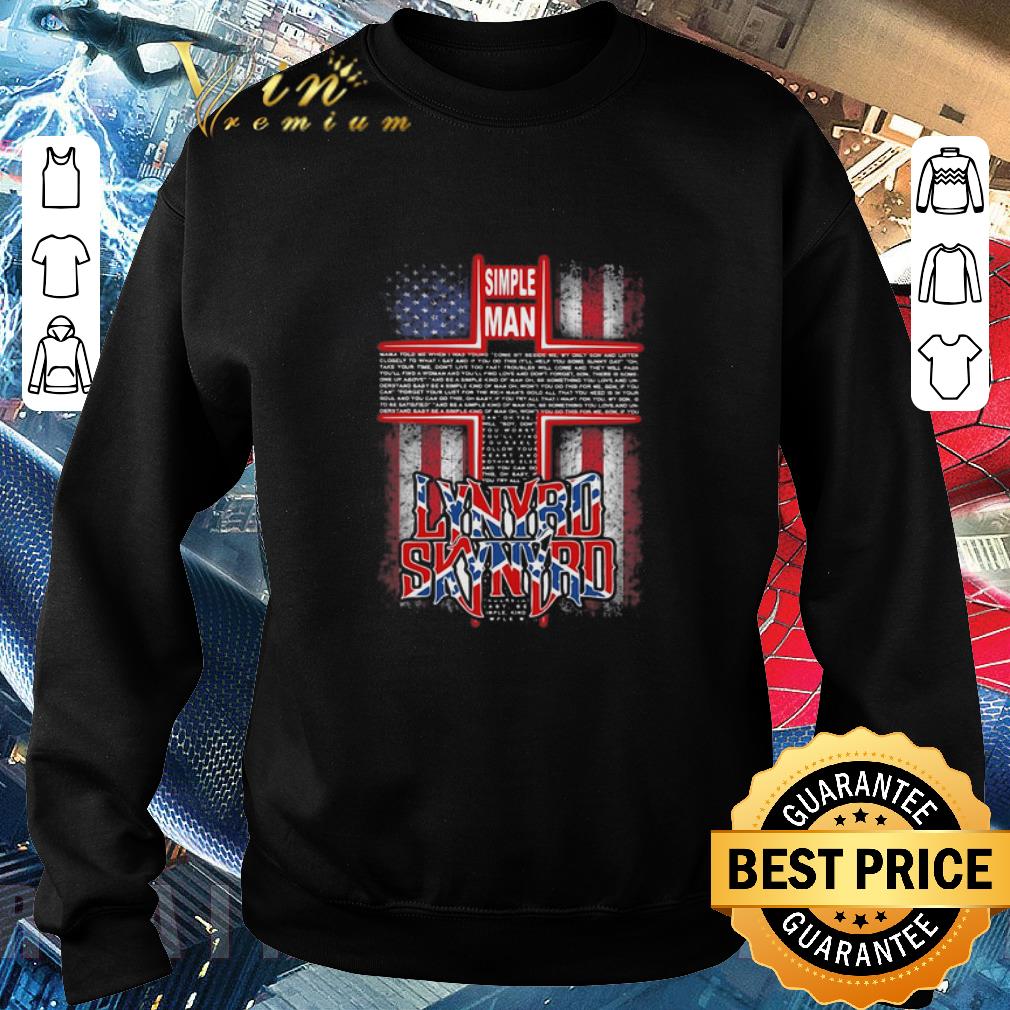 Premium Cross Jesus Simple man lyrics Lynyrd Skynyrd American flag shirt