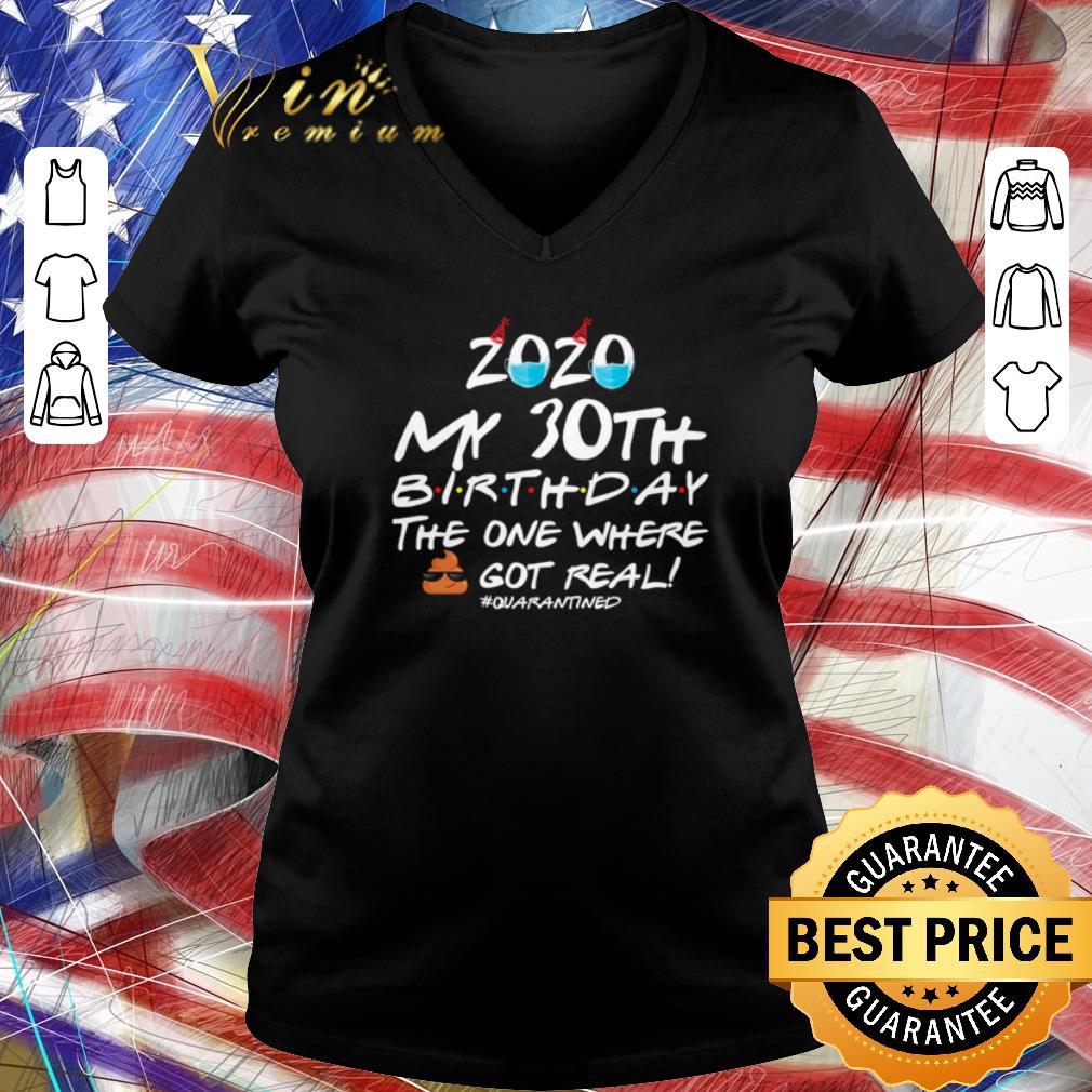 Pretty 2020 My 30th Birthday the one where shit got real quarantined Coronavirus shirt 3 Pretty 2020 My 30th Birthday the one where shit got real quarantined Coronavirus shirt 3