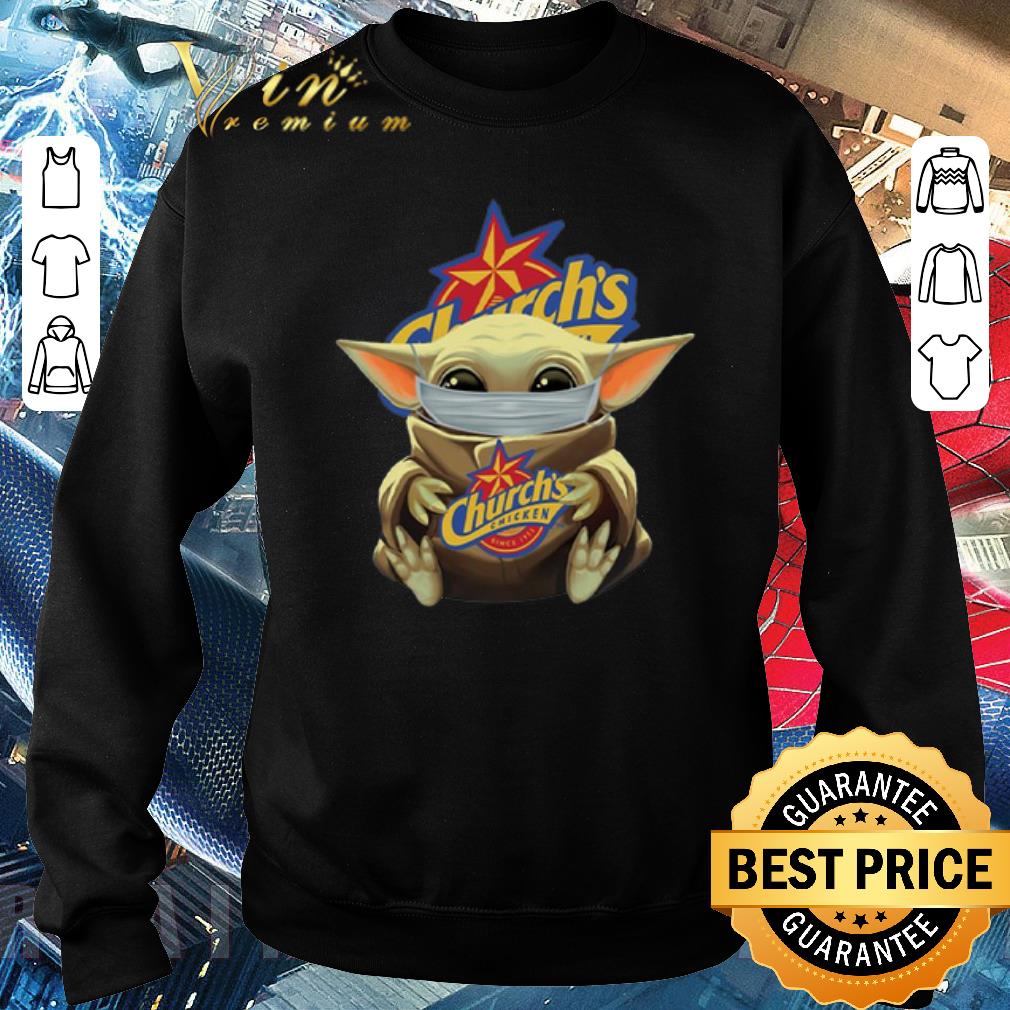 Pretty Baby Yoda Face Mask Church’s Chicken shirt