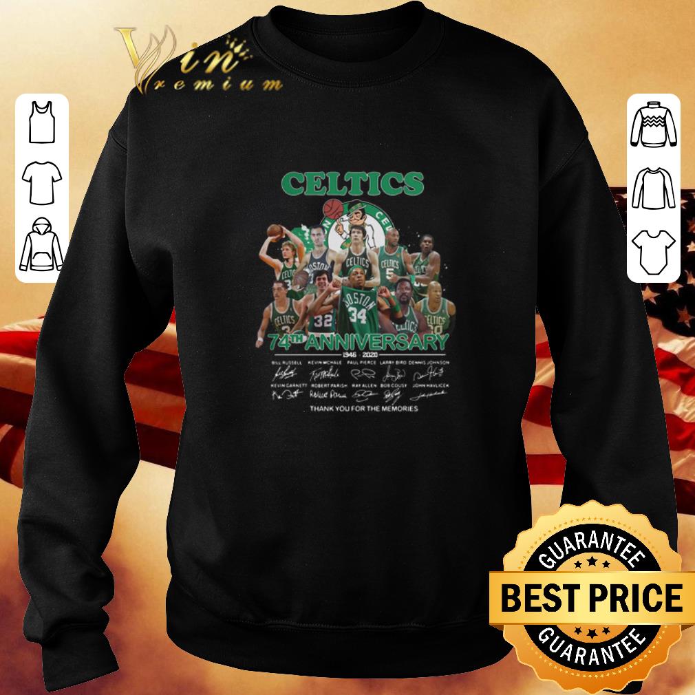 Pretty Boston Celtics logo 74th anniversary 1946-2020 all signature shirt