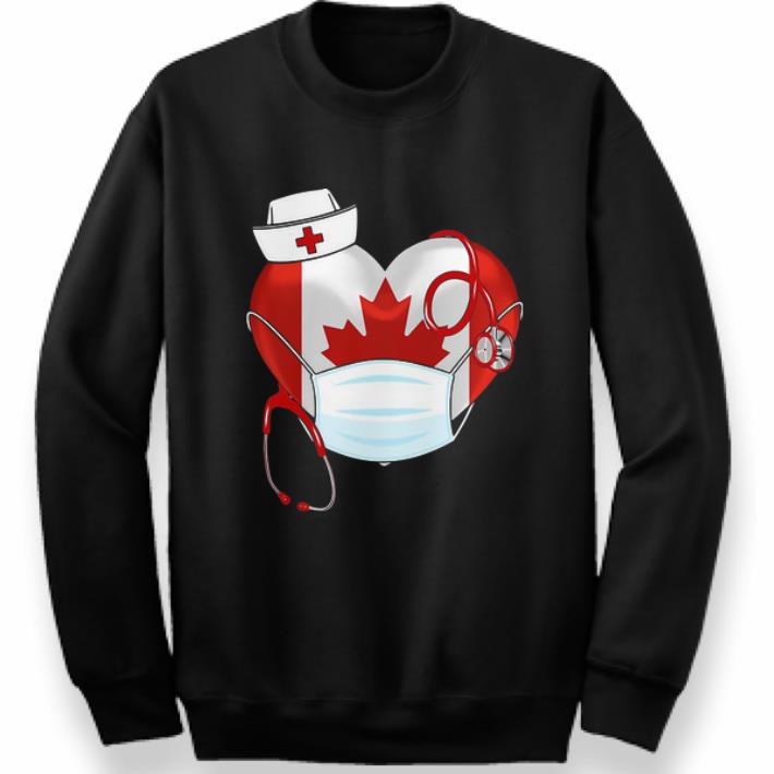 Pretty Canadian Nurse Stethoscope Heart 2020 Coronavirus shirt