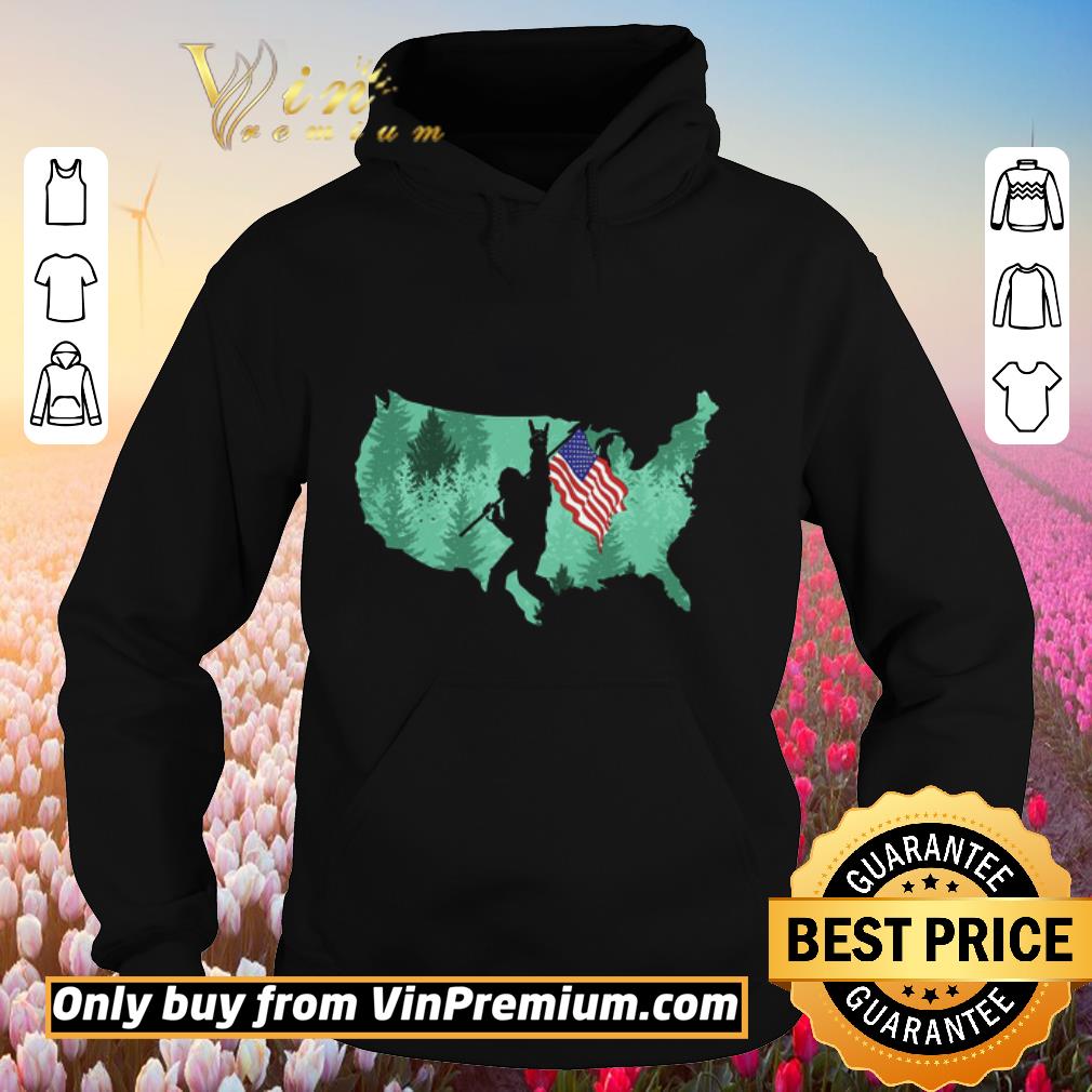 Awesome Bigfoot Rock And Roll American Forest With Flag shirt