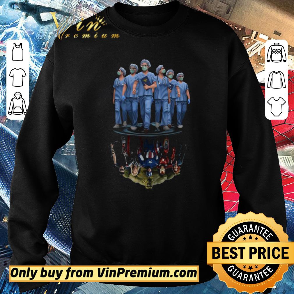 Nice Nurse shadow superhero Marvel reflections in the Mirror water shirt