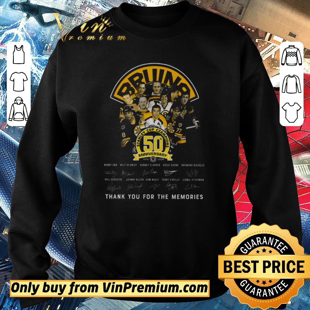 Pretty Boston Bruins Stanley Cup Czampions 50th Anniversary 1970 2020 Signature shirt