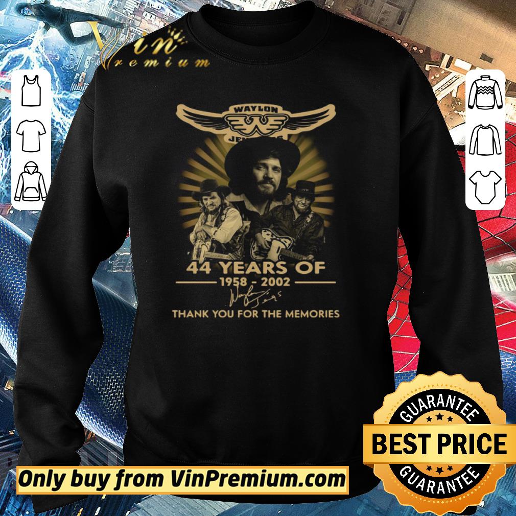 Awesome Waylon Jennings 44 years of 1958 2002 thank You for the memories signature shirt
