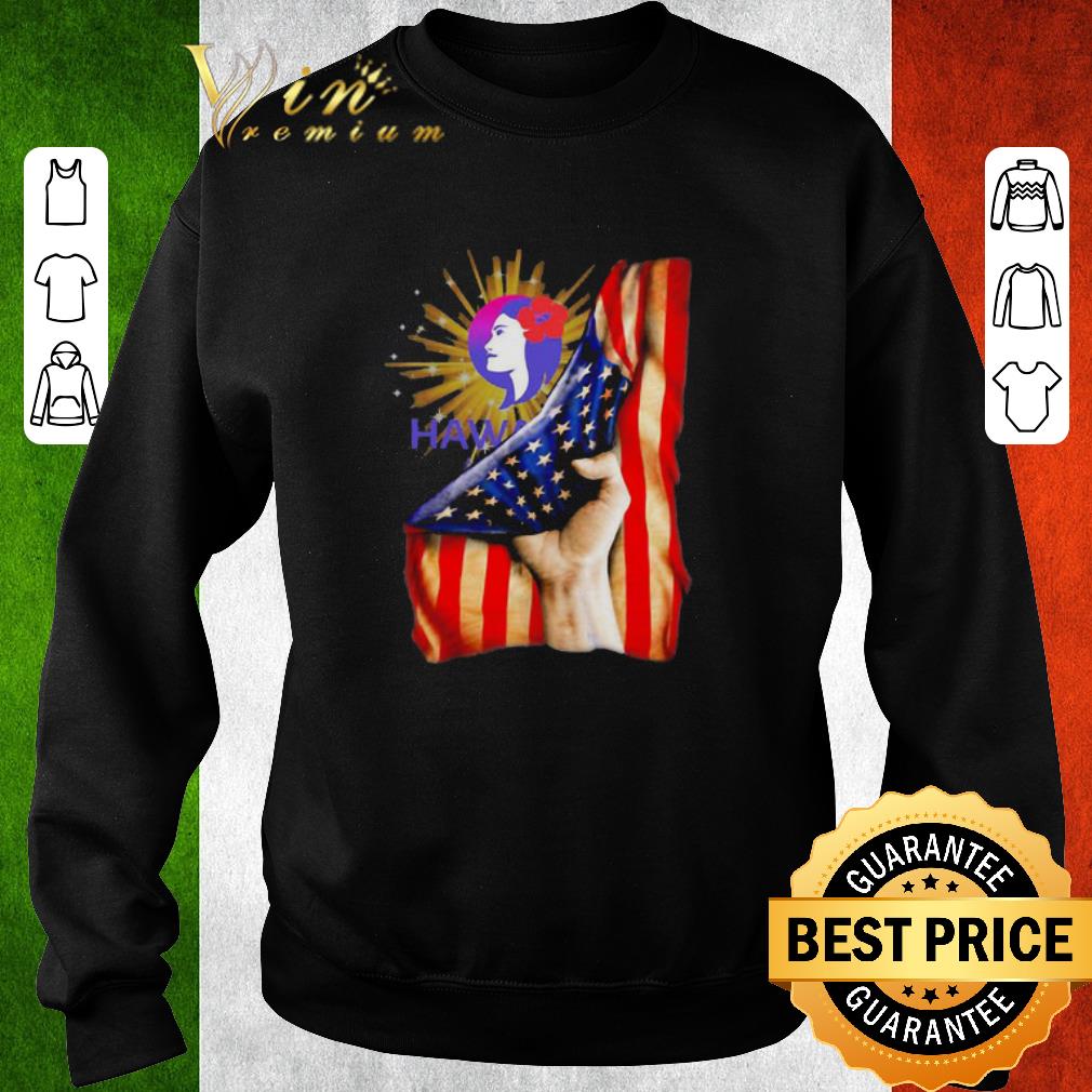 Pretty Hawaiian Airlines American Flag 4th of july Independence Day shirt