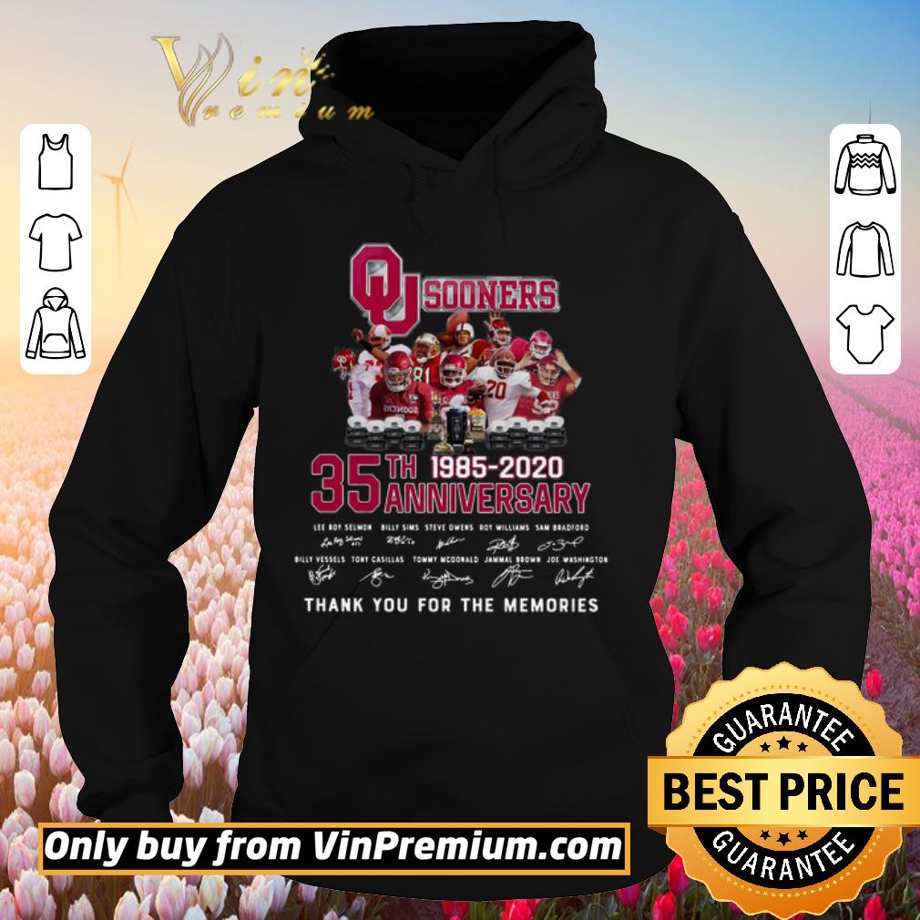 Awesome Qu Sooners 35th Anniversary 1985 2020 Thank You For The Memories Signatures shirt 6 Awesome Qu Sooners 35th Anniversary 1985 2020 Thank You For The Memories Signatures shirt