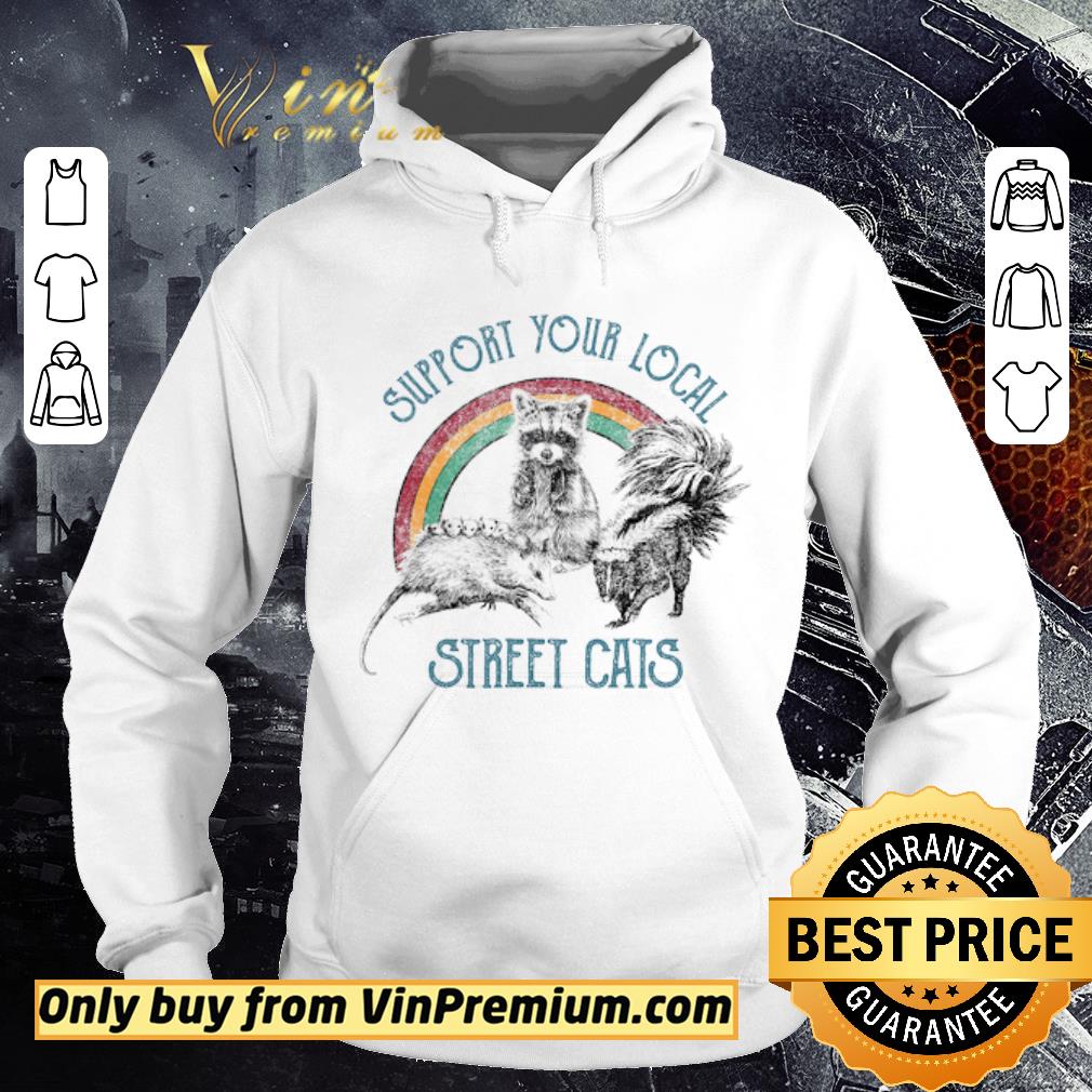 Hot Raccoon Rainbown Support Your Local Street Cats shirt