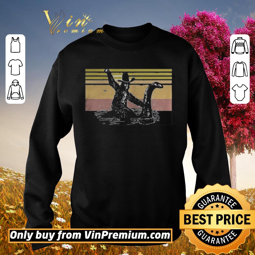 Hot Bigfoot Riding Loch Ness Monster Vintage shirt