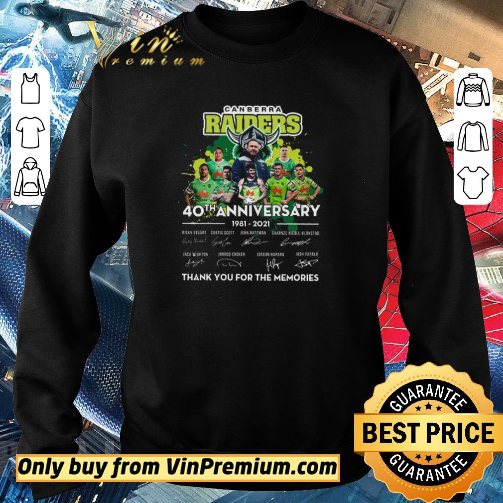 Awesome Canberra Raiders 40th Anniversary 1981 2021 Signature Thank You shirt 6 Awesome Canberra Raiders 40th Anniversary 1981 2021 Signature Thank You shirt