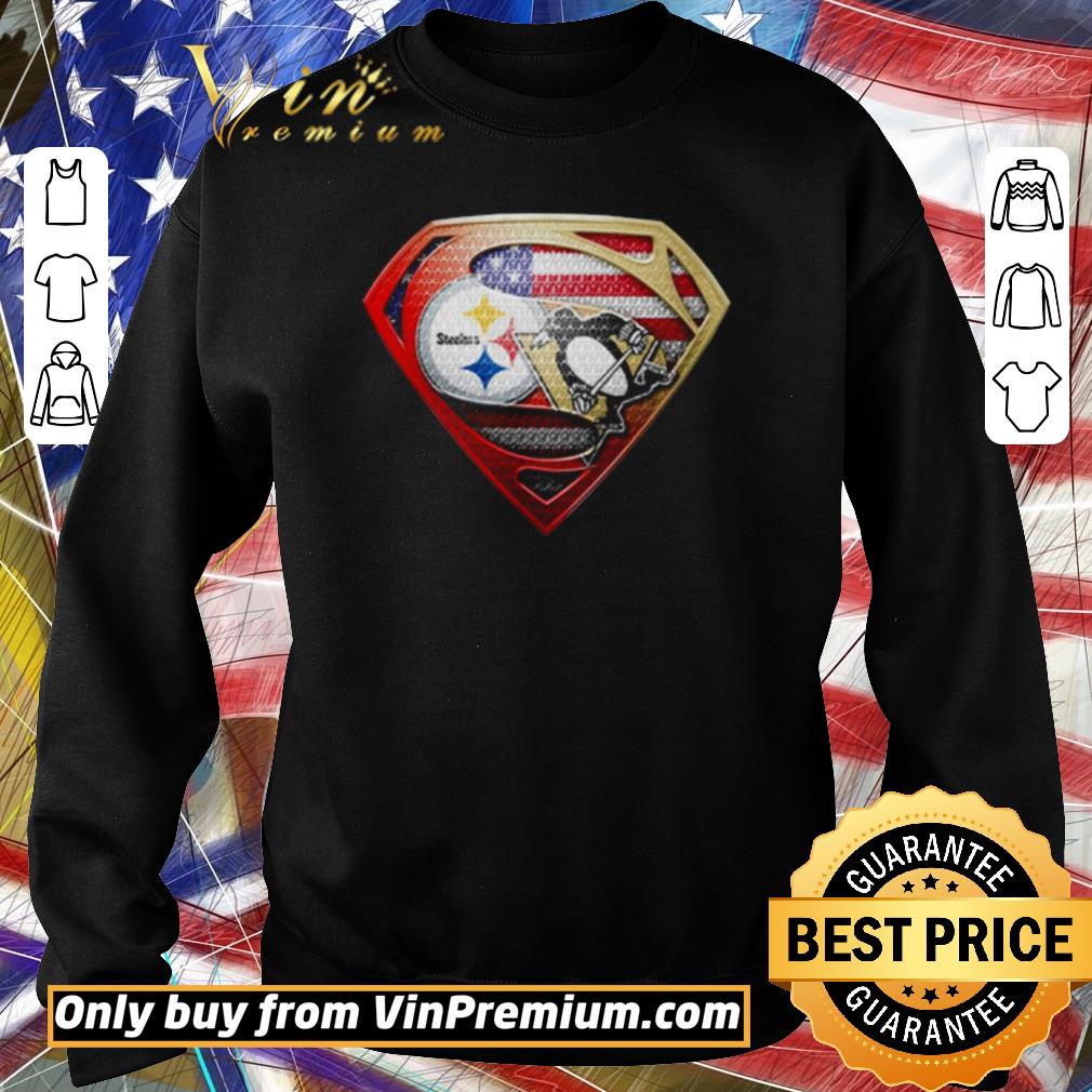 Awesome Superman Pittsburgh Steelers vs Pittsburgh Penguins shirt