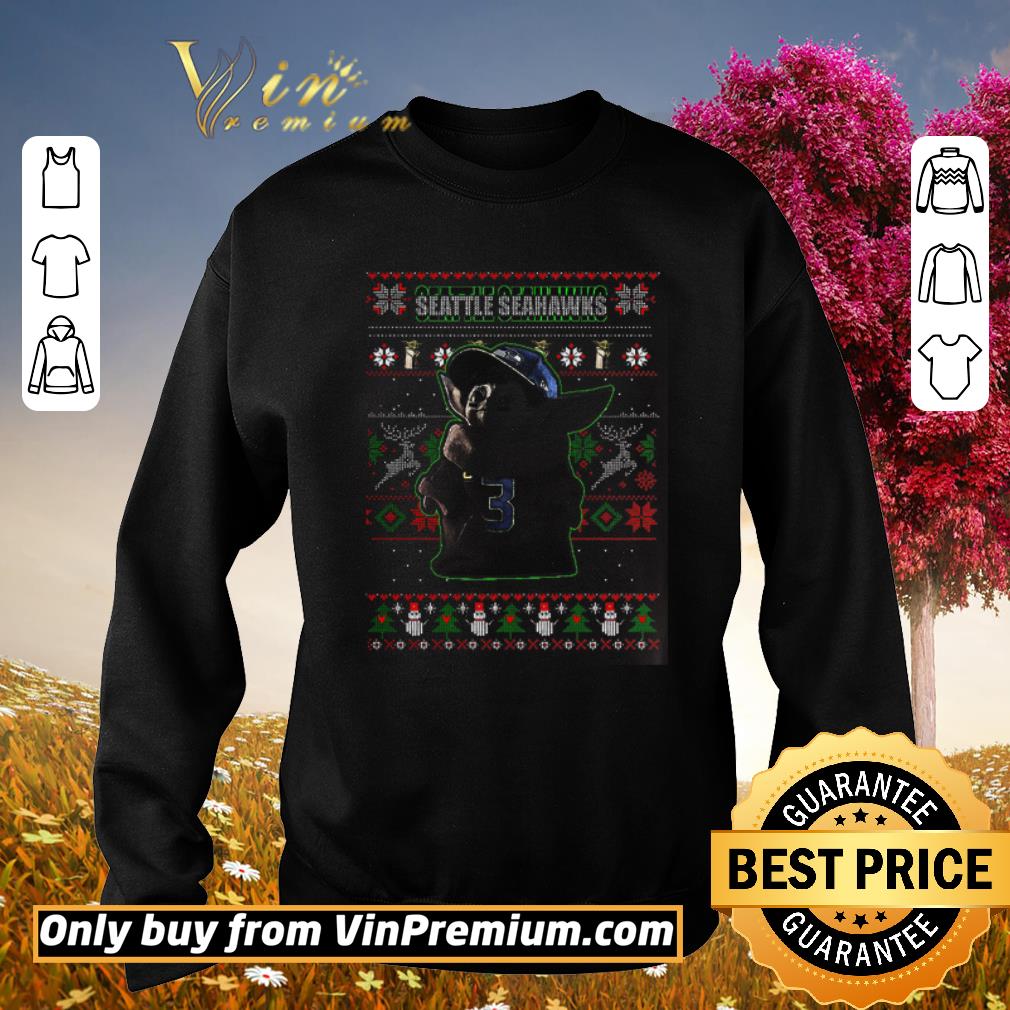 Pretty Baby Yoda Seattle Seahawks Chirtmas shirt