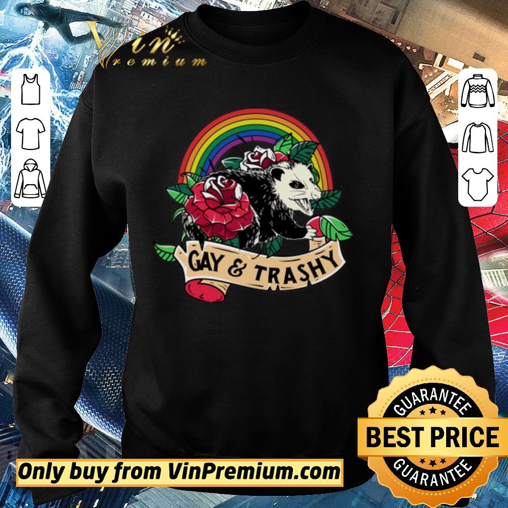 Awesome LGBT Rose Racoon Gay & Trashy shirt
