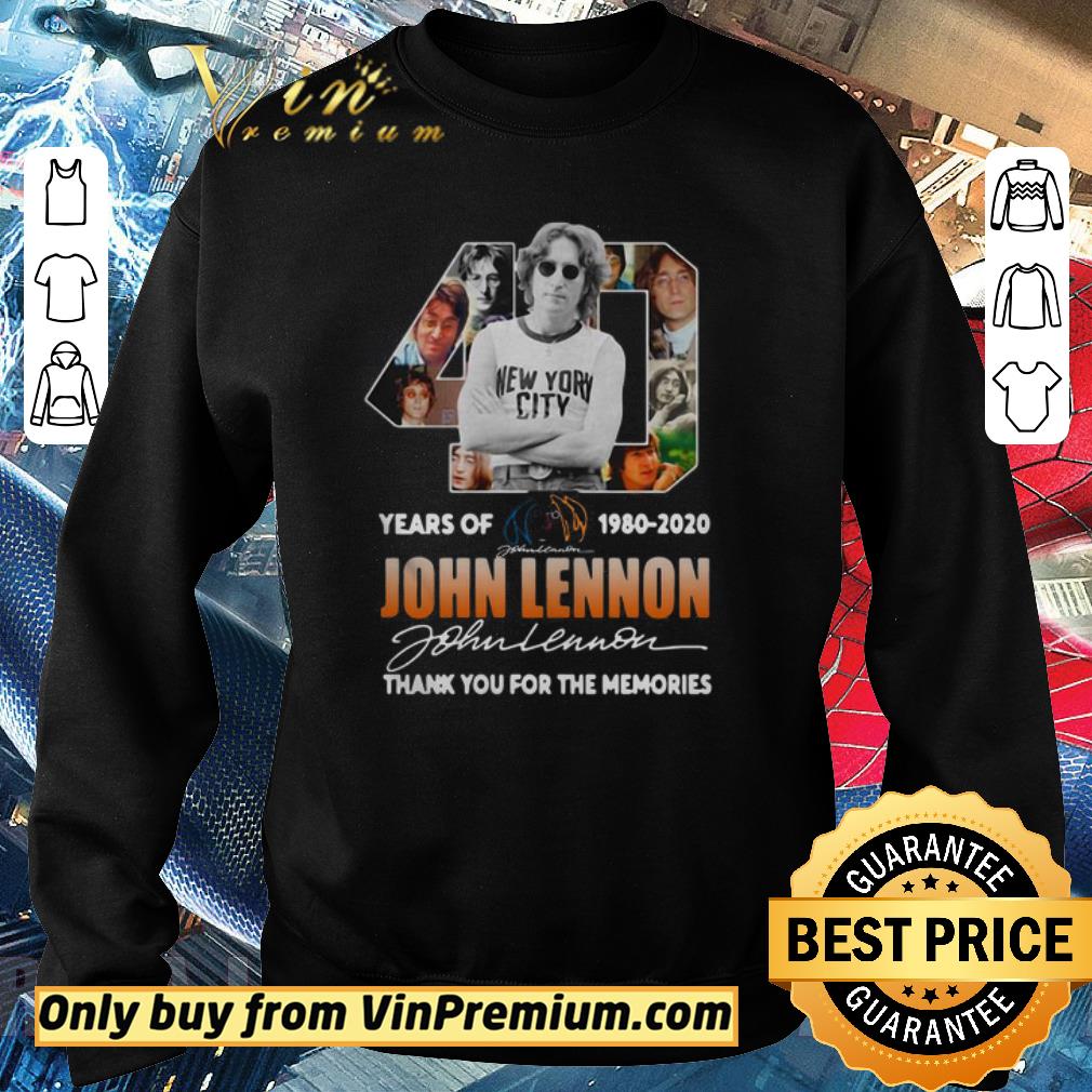 Awesome 40th Years Of 1980-2020 John Lennon Signature Thank You For The Memories shirt 6 Awesome 40th Years Of 1980-2020 John Lennon Signature Thank You For The Memories shirt