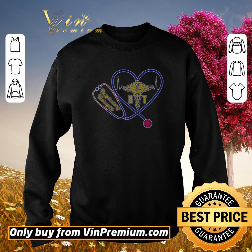 Awesome Respiratory Therapist stethoscope heartbeat shirt