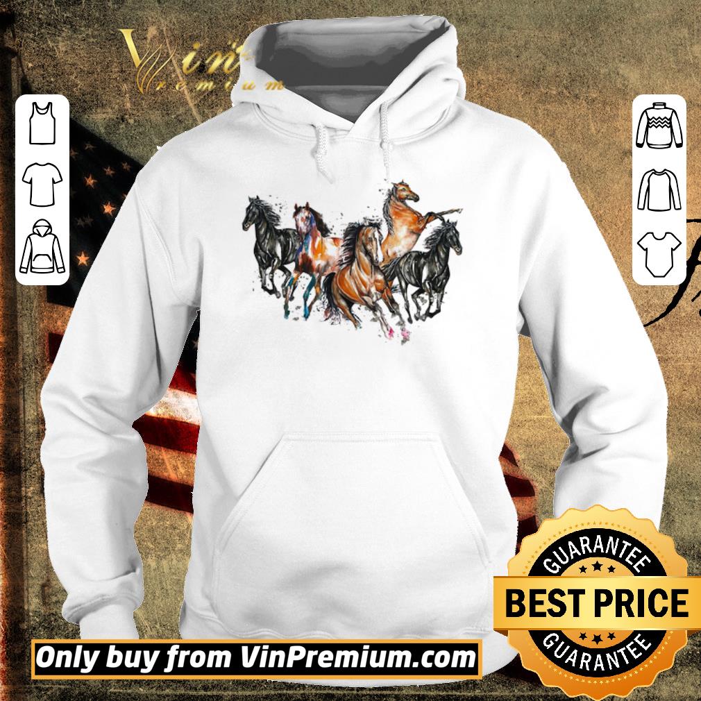 Hot Five Horses Watercolor shirt 6 Hot Five Horses Watercolor shirt