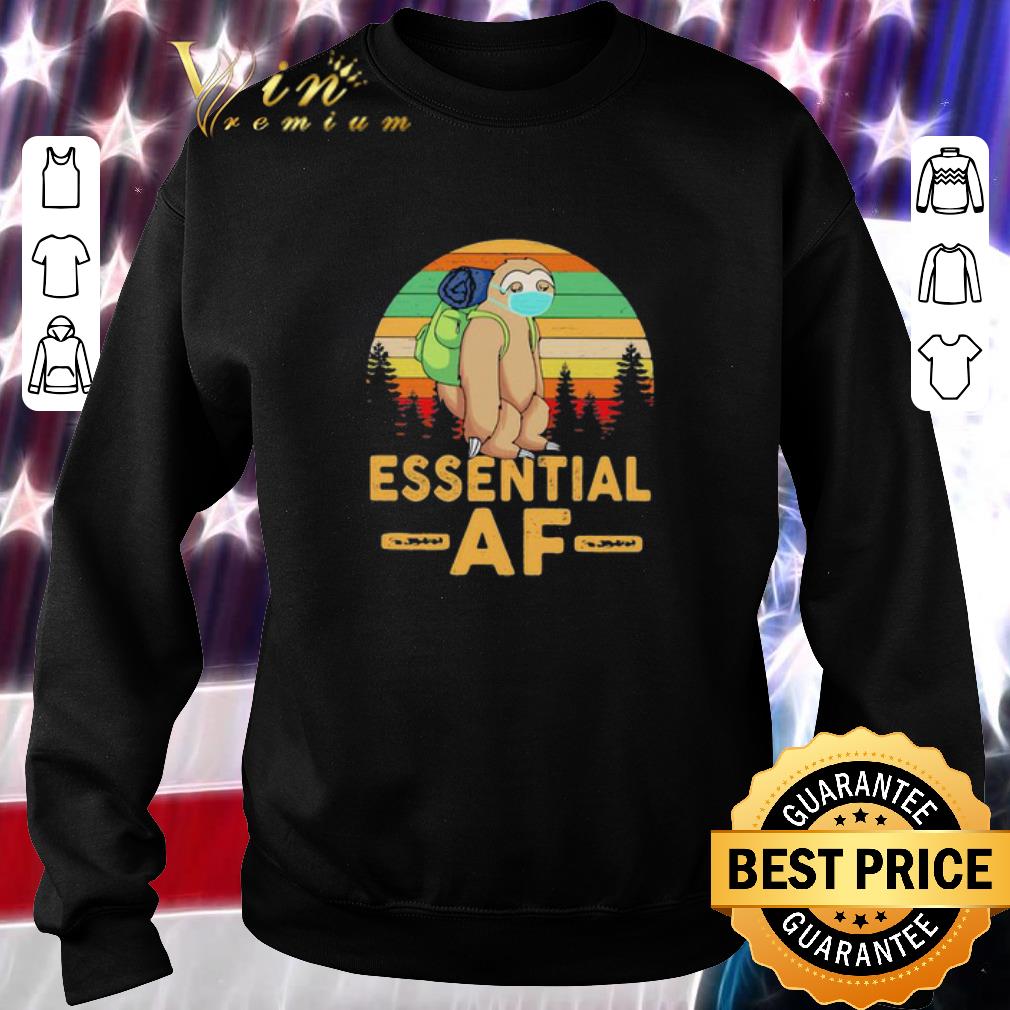 Official Sloth mask essential af vintage Covid-19 shirt