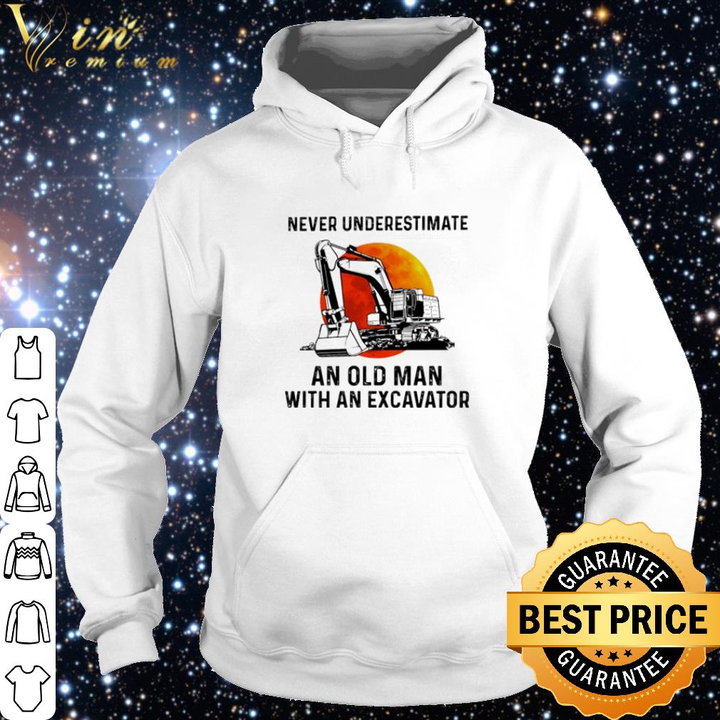 Premium Never underestimate an old man with an Excavator blood moon shirt