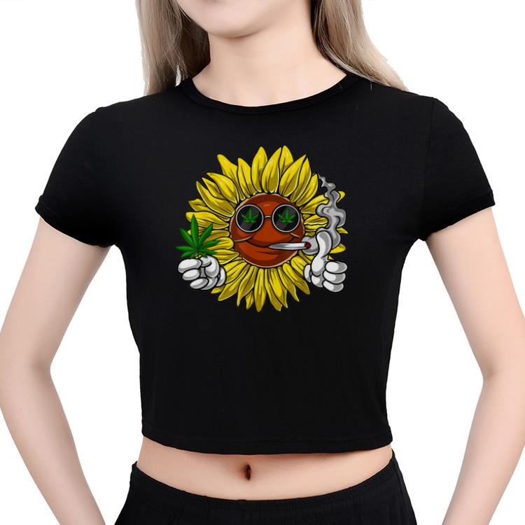 Official Hippie Sunflower Smoking Weed Stoner Cannabis Marijuana Leaf Shirt 3 Official Hippie Sunflower Smoking Weed Stoner Cannabis Marijuana Leaf Shirt 3