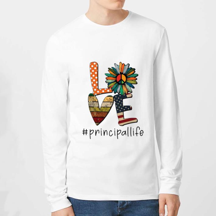 Official Love Hippie Sunflower American Flag Principal Life shirt