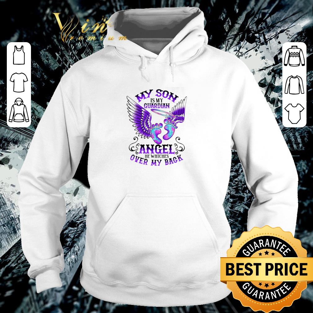 Hot My son is my guardian angel he watches over my back father day shirt