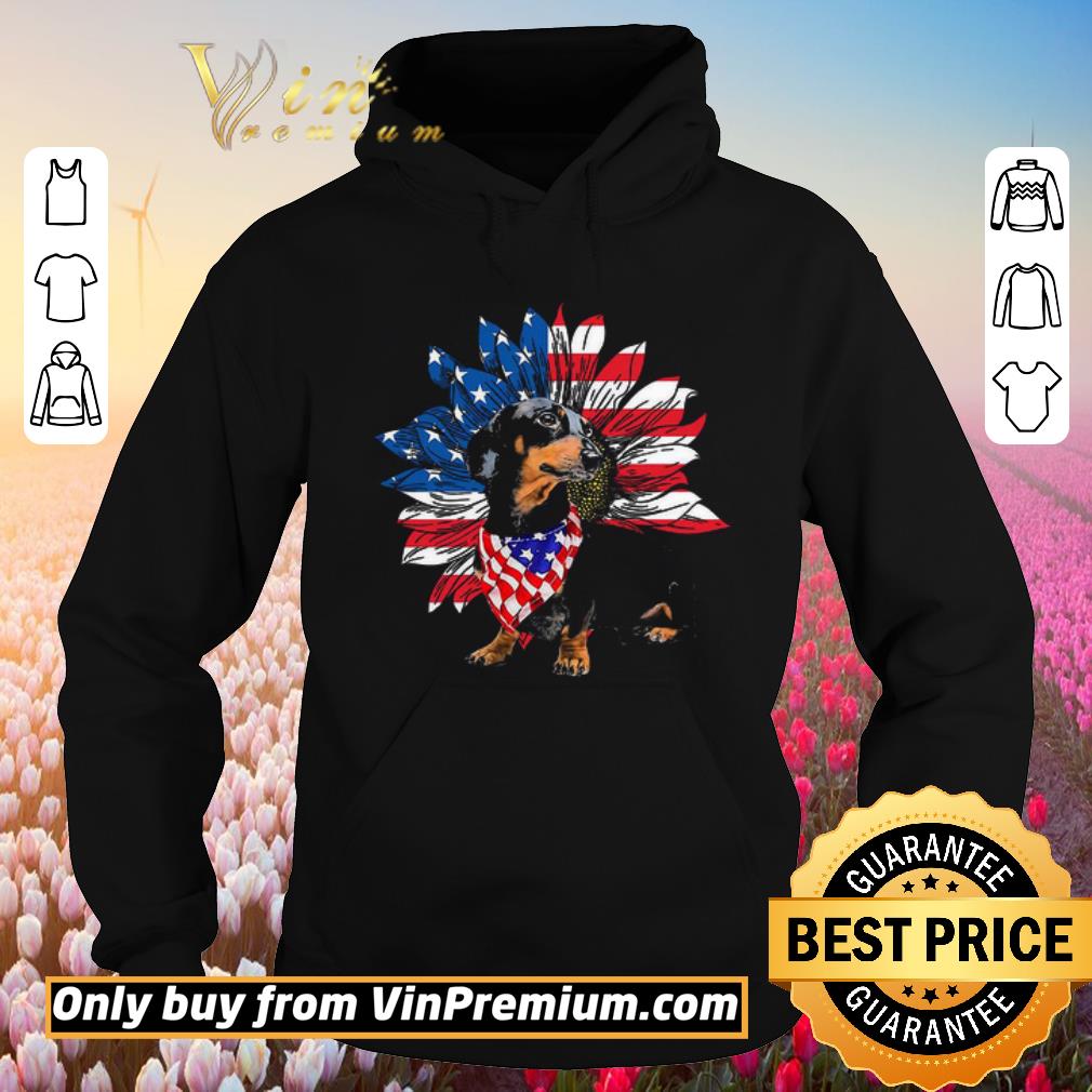 Pretty Dachshund Dogs Sunflower American Flag shirt 6 Pretty Dachshund Dogs Sunflower American Flag shirt