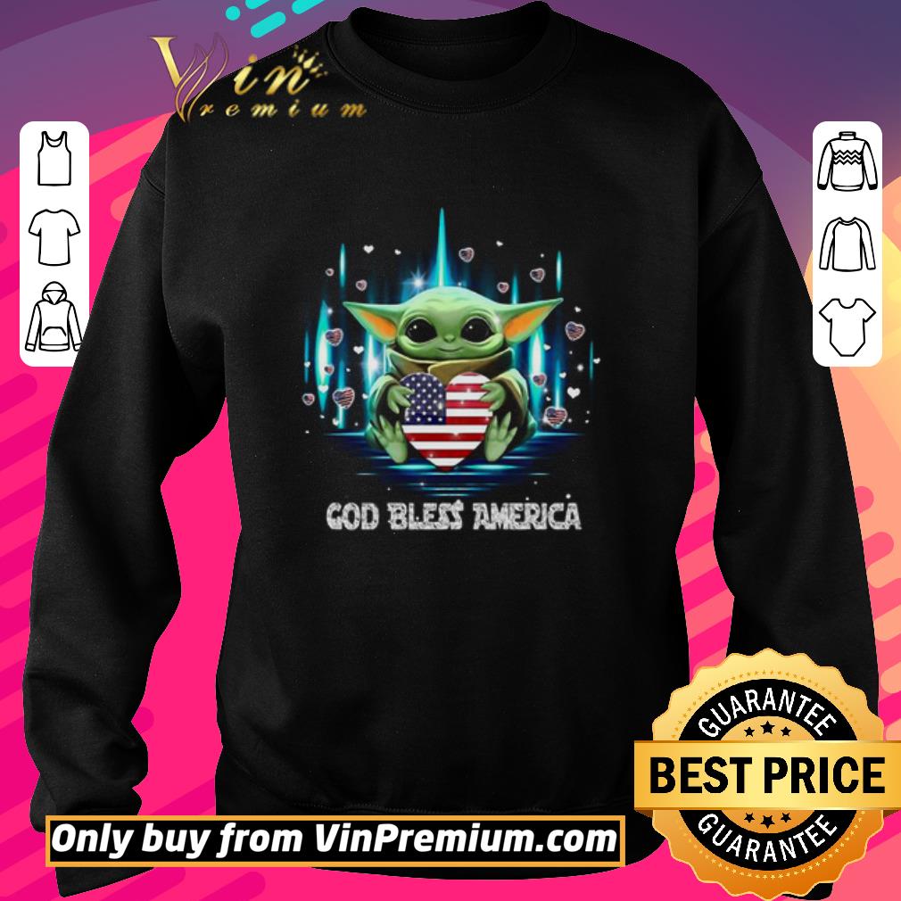 Original Star Wars Baby Yoda hug God bless America Independence Day shirt
