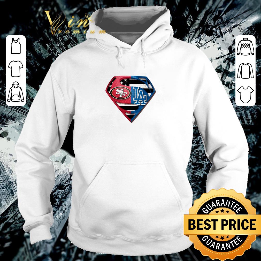 Funny San Francisco 49ers and Los Angeles Dodgers inside Superman logo shirt