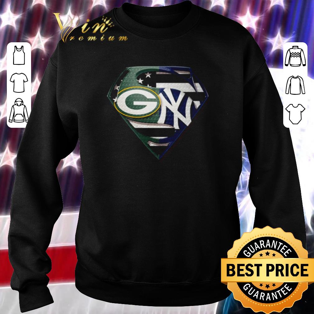 Awesome Green Bay Packers and New York Yankees Superman logo shirt