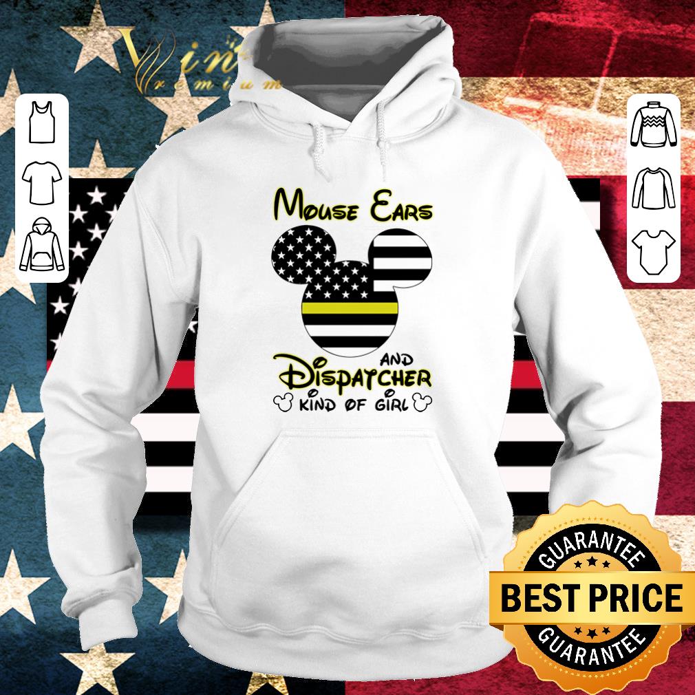 Pretty Mickey Mouse Ears and Dispatcher kind of girl Thin Blue Line shirt